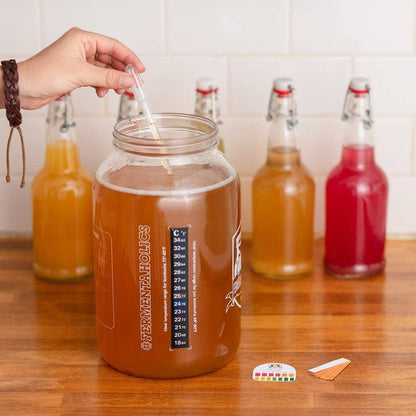 Kombucha in glass bottles